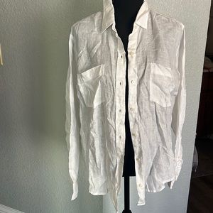 Gap Linen white button up shirt